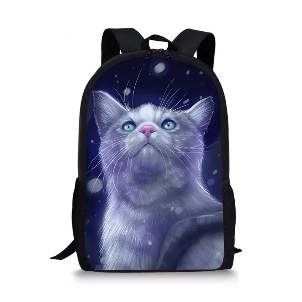 Fashion Children's School Backpack Fantasy Cats Design Pattern Kids School Book Bags Kawaii Animal Girls School Bags
