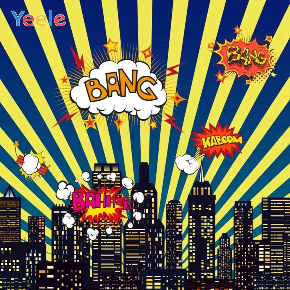 Виниловый фон для фотосъемки новорожденных с изображением супергероев города