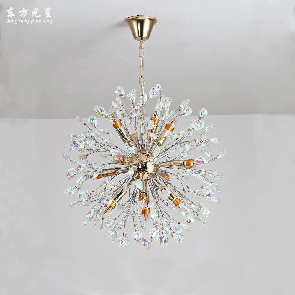 Хрустальная люстра с одуванчиком роскошные светильники сияющая