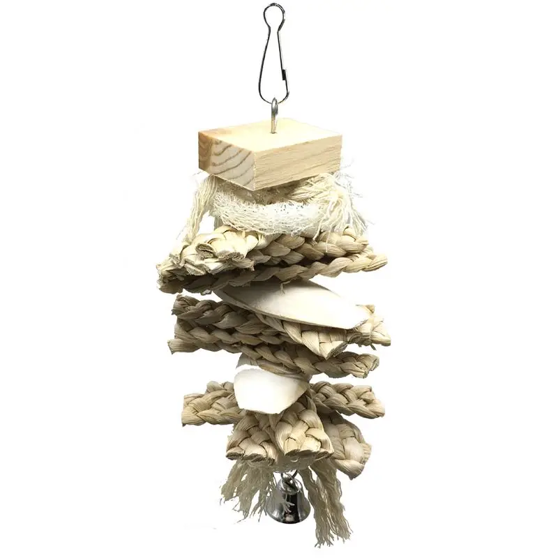 

Bird Parrot Chewing Bite Bell Toy Cage Swing CornCob Cuttlefish Bone Molar Toys