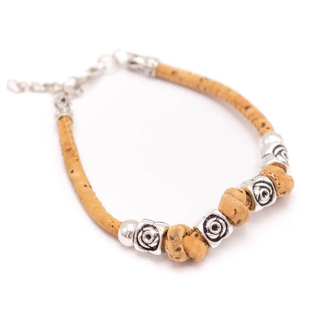 

Natural cork handmade women Bracelet lady handmade wood jewelry BR-495-MIX-10