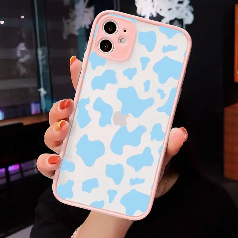 

cow skin print Phone Case Matte Transparent For iPhone 12 Mini 11 Pro XR XS Max 7 8 Plus