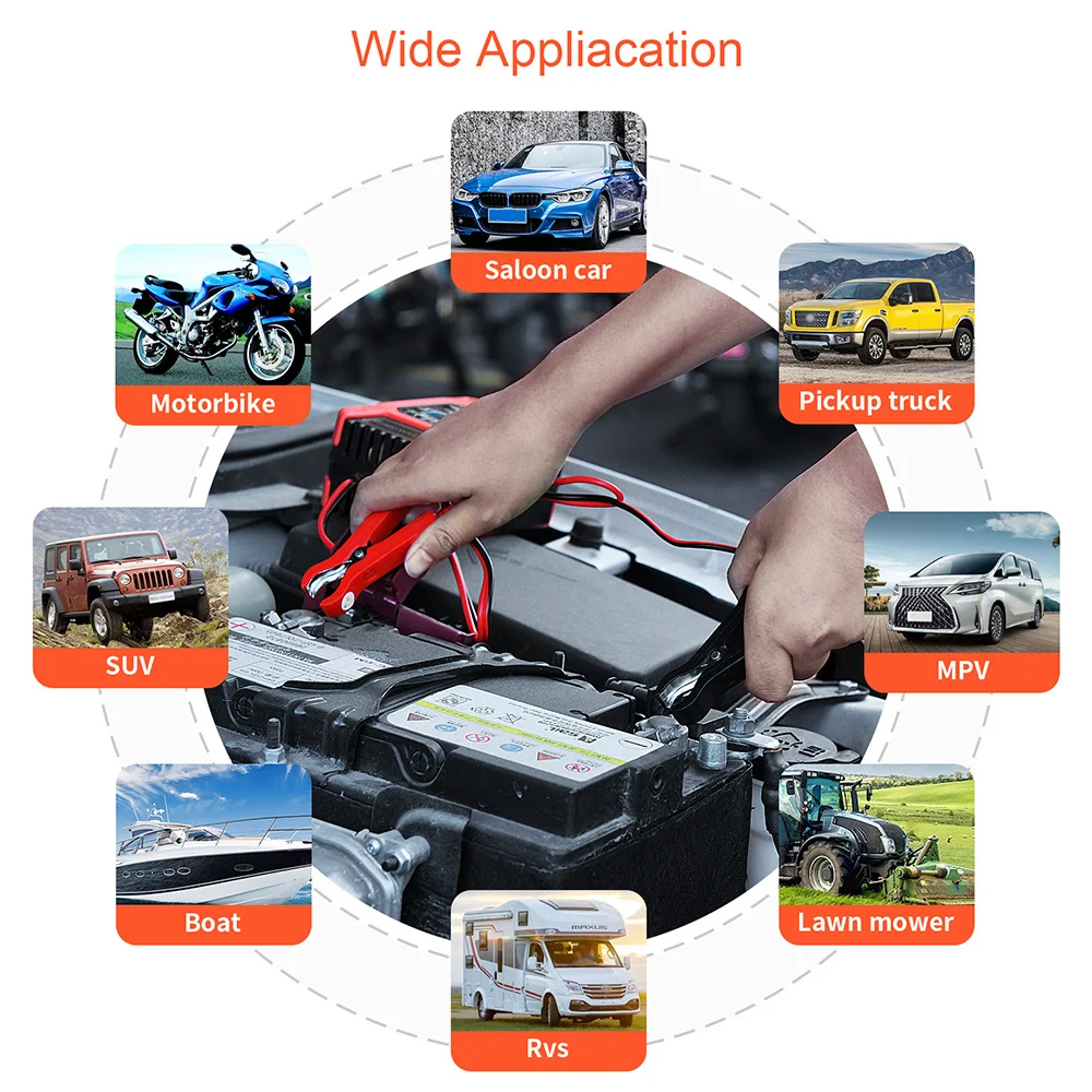 foxsur battery charger 12v 7 amp charger for cars7 stage automatic smart motorcycle charger for lead acid agm gel sal wet free global shipping