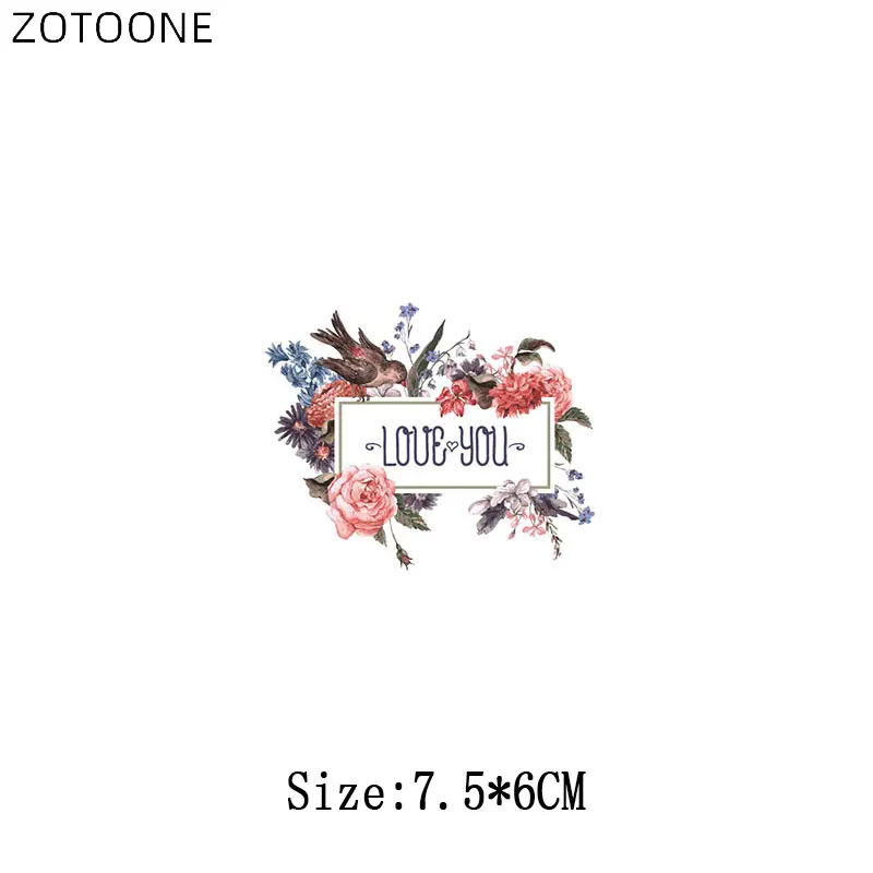 Нашивки ZOTOONE с птицами и цветами наклейки надписью LOVE для детей сделай сам