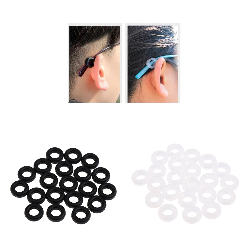 

20 пар нескользящих силиконовых заушников держатель для очков солнцезащитных очков