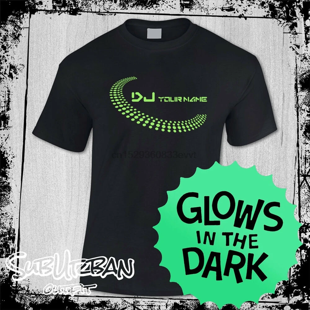 Мужская персонализированная футболка с логотипом DJ добавьте свое имя