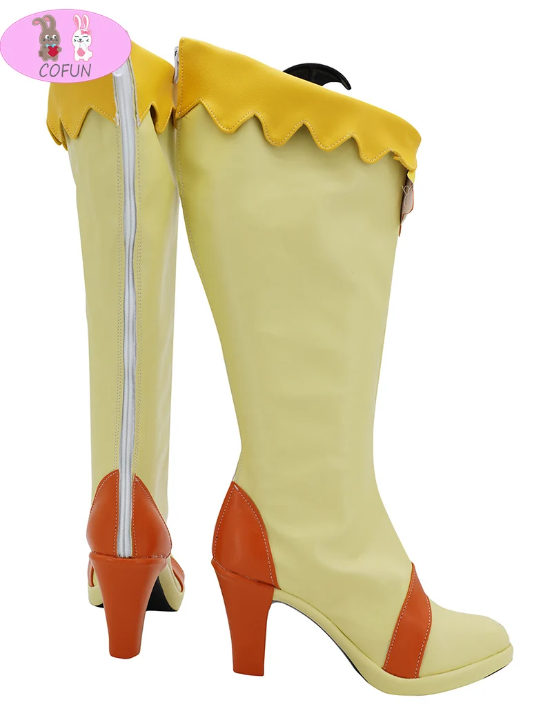 

COFUN Star Twinkle Precure Amamiya Erena Cure Soleil Cosplay Boots Yellow Shoes High Heel Custom Made