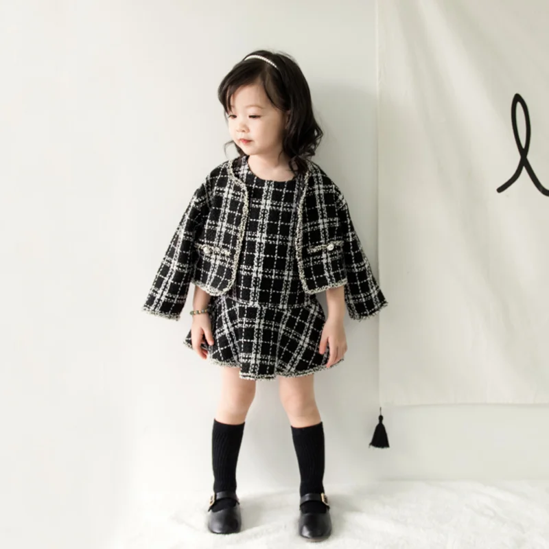 2019 г. Новое поступление Осенний модный костюм из 2 предметов для девочек пальто +