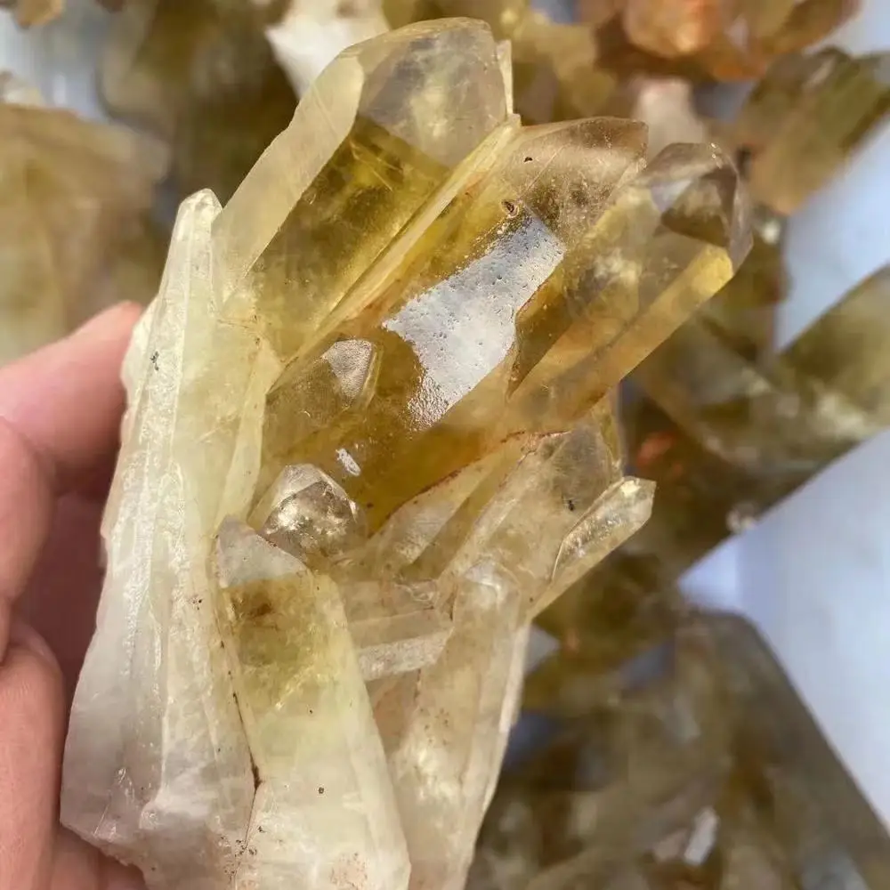 

MOKAGY Citrine Smoky Quartz Natural Crystal Cluster for Decoration 200g-300g 1pc