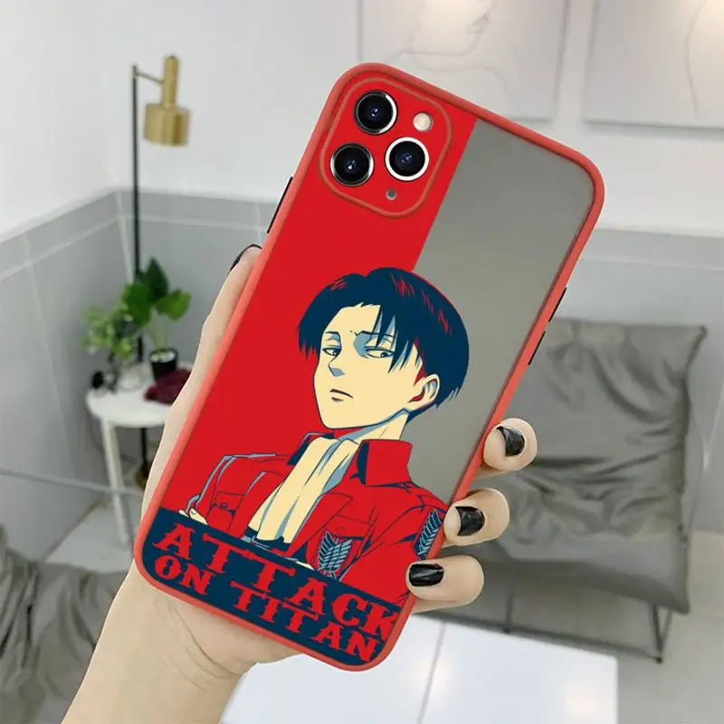hot anime attack on titan phone case for iphone 13 12 11 mini pro xr xs max 7 8 plus x matte transparent back cover free global shipping