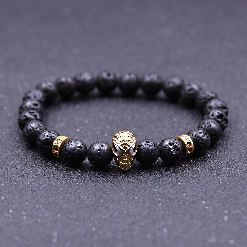 2021 Модные 8 мм вулканическая лава камень для мужчин и женщин микро инкрустация из