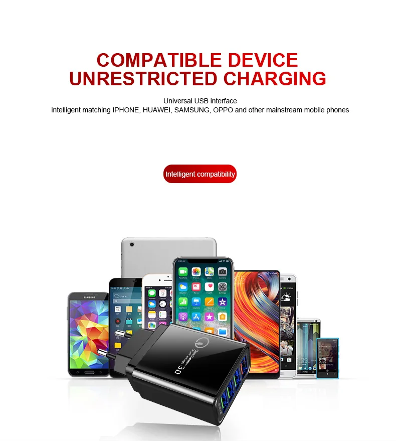 48 Вт USB зарядное устройство Quick Charge 3,0 4,0 порт настенное быстрое зарядное устройство для iPhone samsung Xiaomi huawei зарядное устройство для мобильных телефонов ЕС Великобритания адаптер