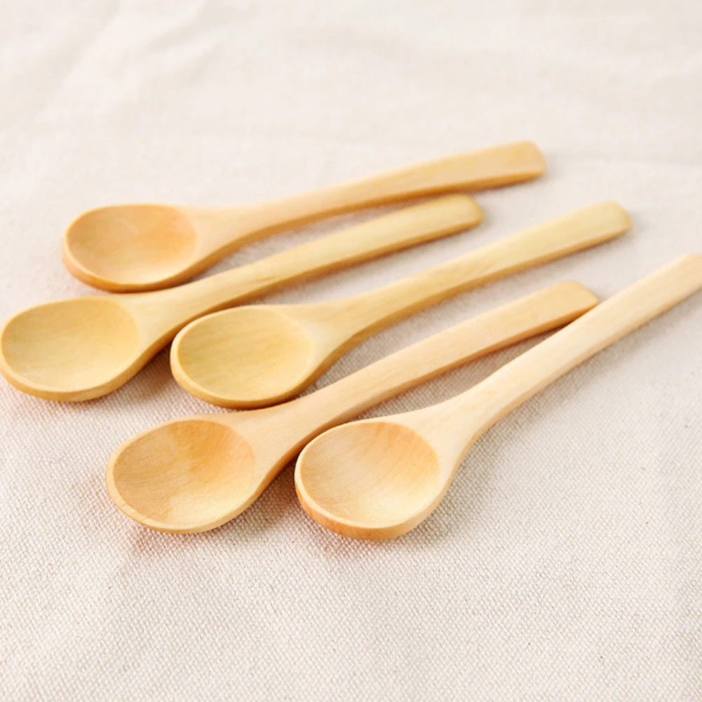 9Pcs Small Wooden Spoons Dessert Coffee Ice Cream Honey Kids Baby Spoon Gift Bamboo Kitchen Cooking Utensil Tool Soup Teaspoon | Дом и сад
