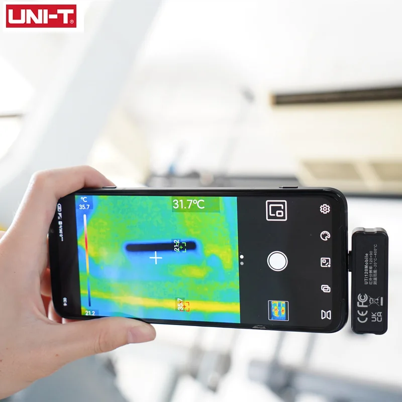 UNI-T UTi120 Mobile Phone Thermal Imager for Android Type-C Detect Water Pipe Floor Heating -20°C ~400°C 120*90 | Инструменты