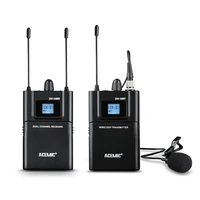 acemic uhf wireless lavalier microphone with transmitter and receiver for smartphones dslr cameras and video cameras dv 10