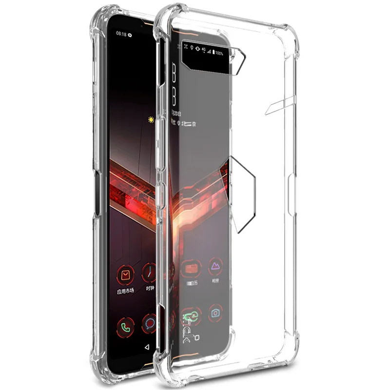 Прозрачный IMAK 360 Защитный TPU для Asus Rog Phone для удостоверения личности-2 Asus Rog Phone II с украшением в виде кристаллов чехол Прозрачный чехол для телефона чехол для Asus ROG Phone2 ZS660KL - Цвет: Прозрачный
