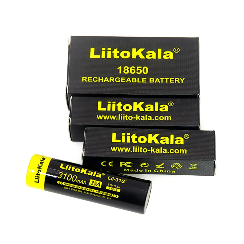

20PCS LiitoKala Lii-31S 18650 3.7V 3100mA 35A power lithium ion battery for LED flashlight/electric drill/toy car