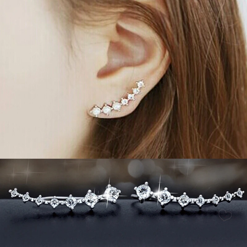 

Creative Big Dipper Rhinestone Stud Earrings for Women Shine Crystal Exquisite Hook Earrings Girls Party Jewelry 2021 New