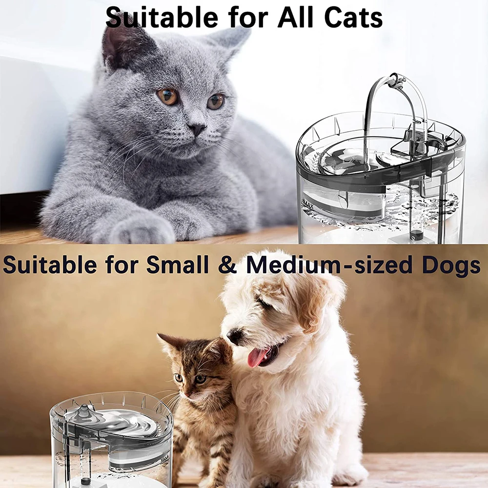 

Cat Water Fountain,2L Automatic Filter Drinker for Cats,Pet Feeder,Infrared Sensor,with Filter Replacement,Fountain for Cats