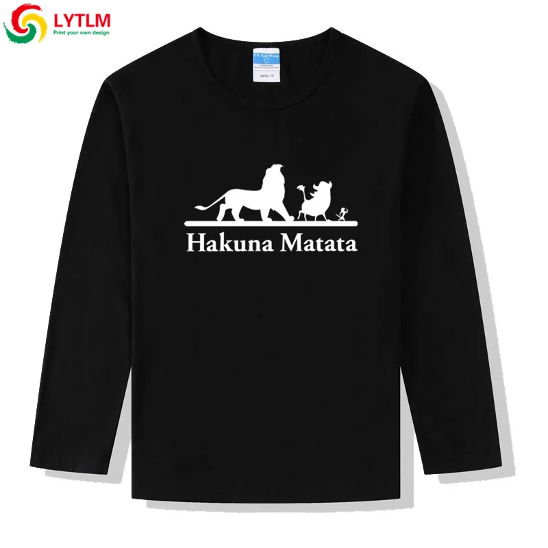 LYTLM Hakuna Matata/футболка Roi Lion/футболки для мальчиков, детские футболки реглан для маленьких девочек, Детская футболка с длинными рукавами с изображением короля льва для мальчиков