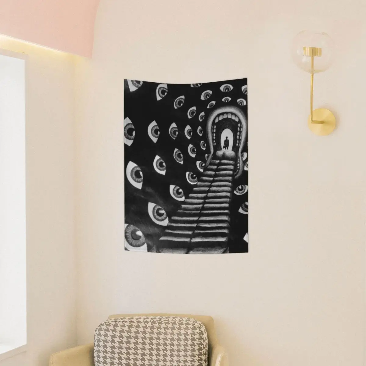 Готический готический ужас ведьмахство искусство хиппи полиэстер настенная