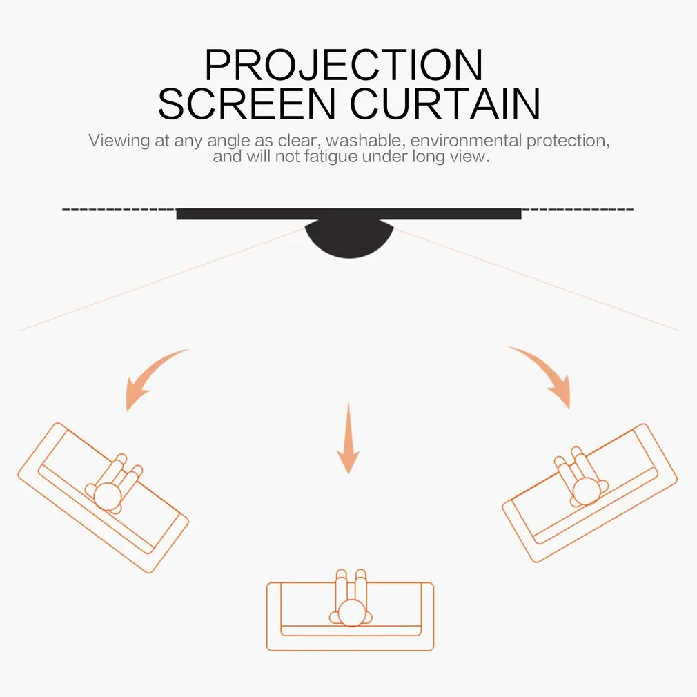 Экран для проектора с занавесом 16:9 нетканый материал белый мягкий портативный