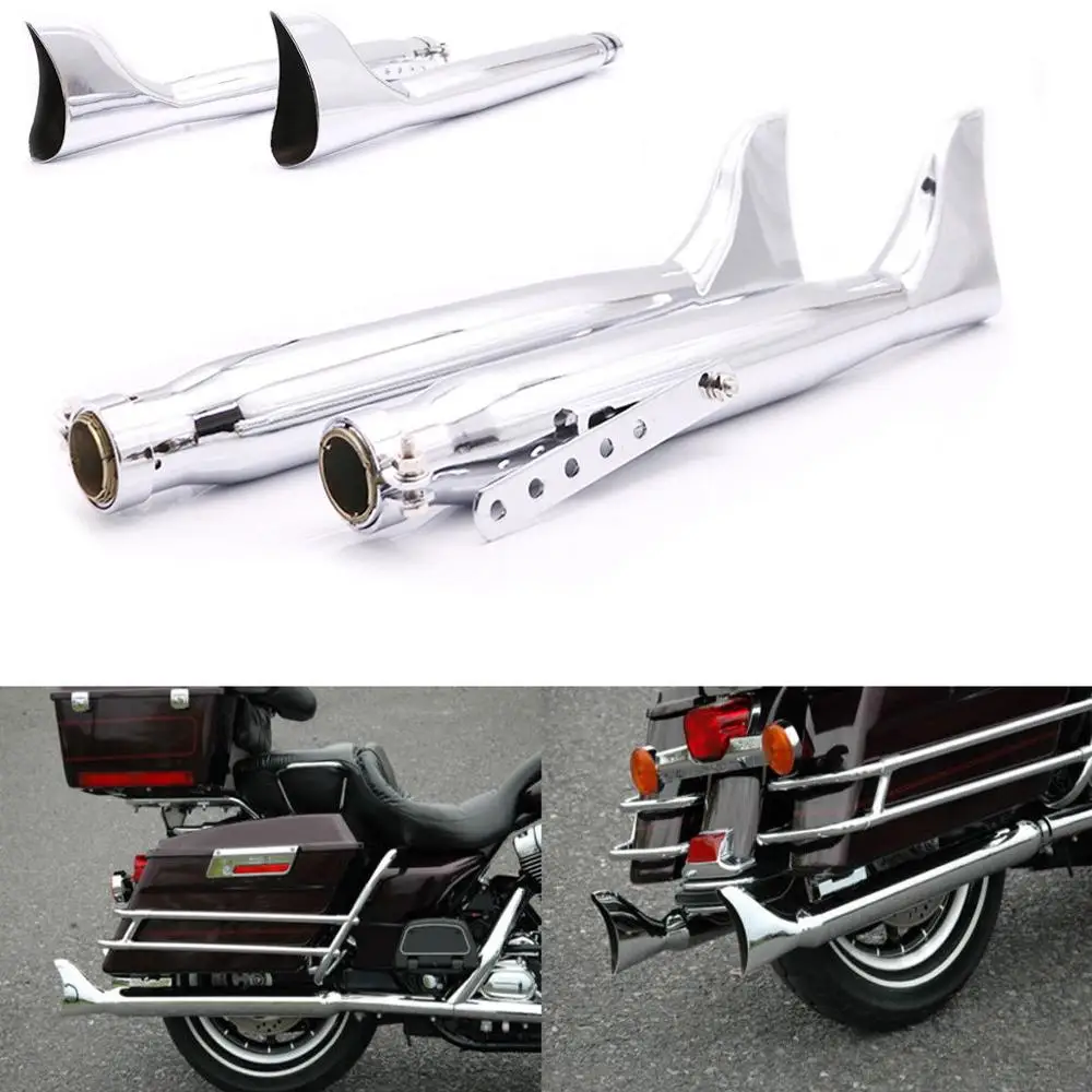 

2Pcs Retro Motorcycle Fishtail Exhaust Silencer Mufflers Pipe For Harley Sportster XL883 1200 Cruiser Chopper Bobber Cafe Racer