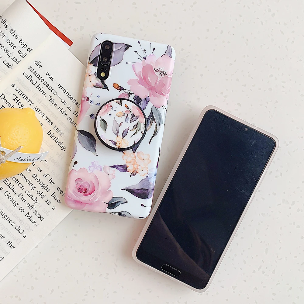 Винтажный цветочный чехол LOVECOM с держателем для телефона Huawei P20 P30 P40 Pro Lite Mate 20 30