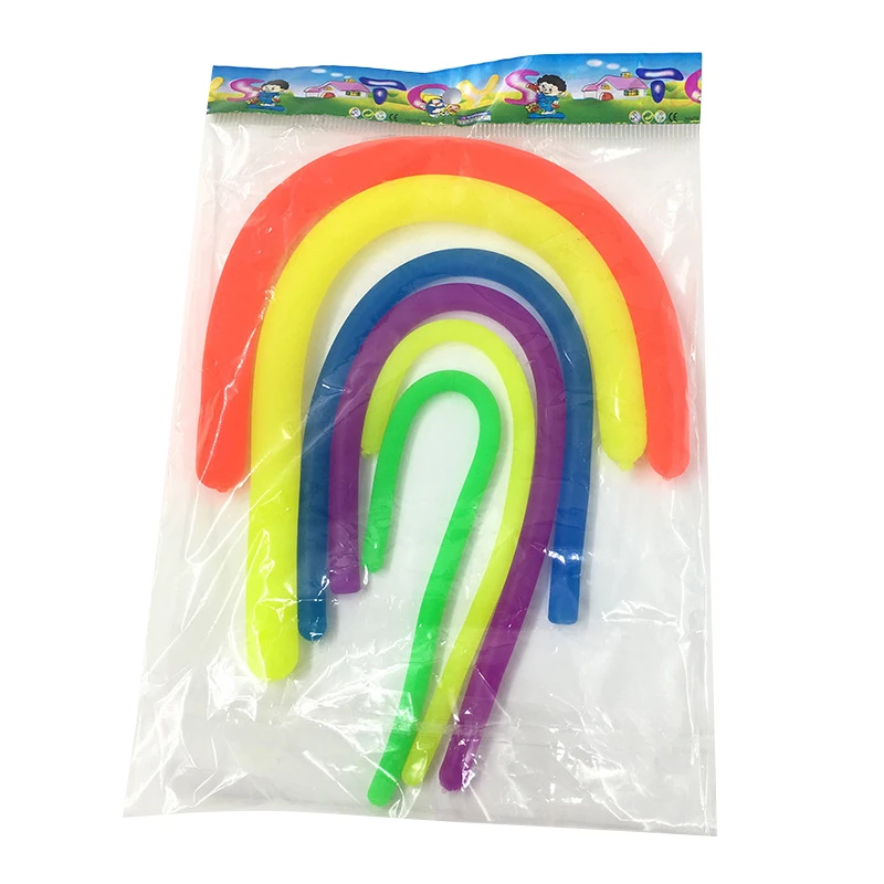 

6pcs New Squishy Toys Stretchy Anti Stress Elastic Noodles Rope Vent Toy Stress Relief Squeeze Toys Funny Kids Xmas Gifts