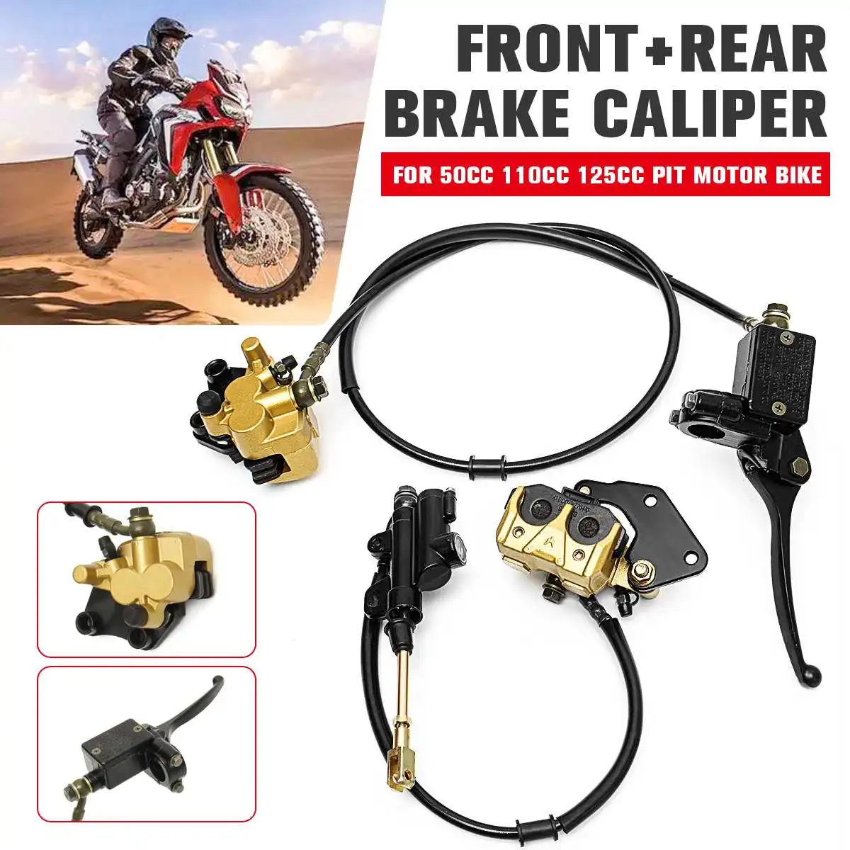 

Universal Front & Rear Motorcycle Brake Caliper Set Classic Pit Bike 50cc 110cc 125cc Pitbike Motorbike Brakes Caliper PB37
