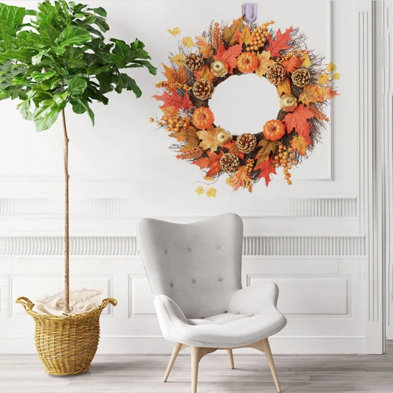 Искусственный венок из роз на День Благодарения рождественские украшения для