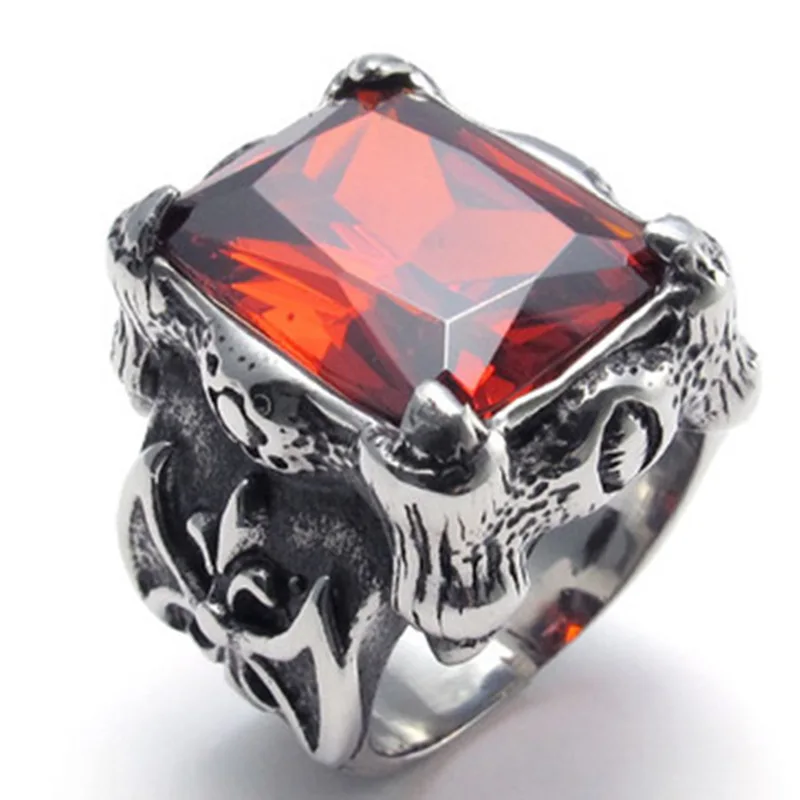 

Fashion Axe Crystal Men's Ring Punk Style For Party Wedding Male Ring Jewelry 2020 Accessories BAOSHINA
