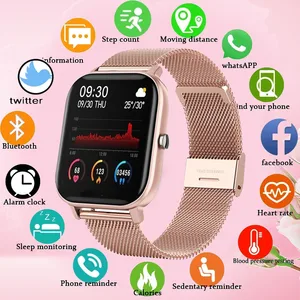 2021 new p8 color screen smart watch women men full touch fitness tracker blood pressure smart watch women smartwatch for xiaomi free global shipping