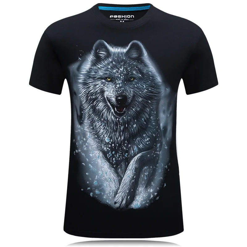 

one piece T-Shirt Men Wolf 3D Printed Cotton Funny T shirts Unisex tee shirt homme Brand Clothing summer top camisetas hombre