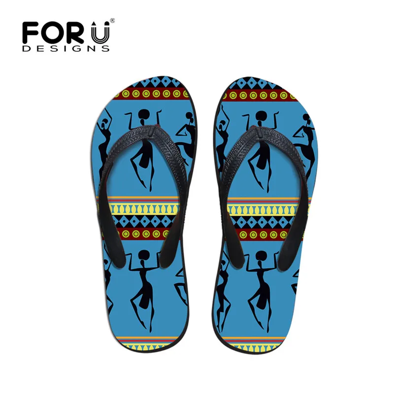 Y4614AB FORUDESIGNS Вьетнамки в африканском стиле; женские шлепанцы; сандалии на плоской подошве; женские домашние уличные Вьетнамки; женские сандалии в африканском стиле - Цвет: Y4614AB