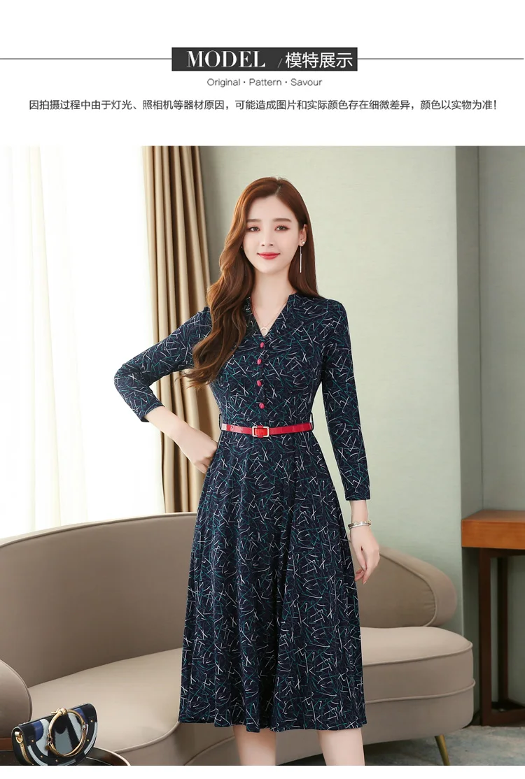 Винтажное Хлопковое платье-миди Boho с принтом; сезон осень-зима; 3XL; большие размеры; платье с длинными рукавами; элегантные женские облегающие вечерние платья