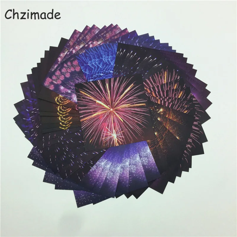 

Chzimade Starry Sky Patten Scrapbooking Paper Art Origami Folding Paper 15x15cm Scrapbook Crafts Diy Home Decoration