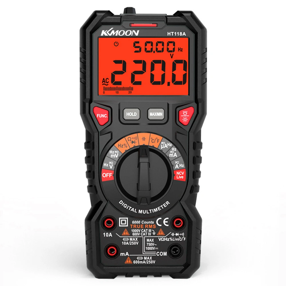 Цифровой мультиметр KKmoon HT118A 6000 отсчетов измерение истинных среднеквадратичных