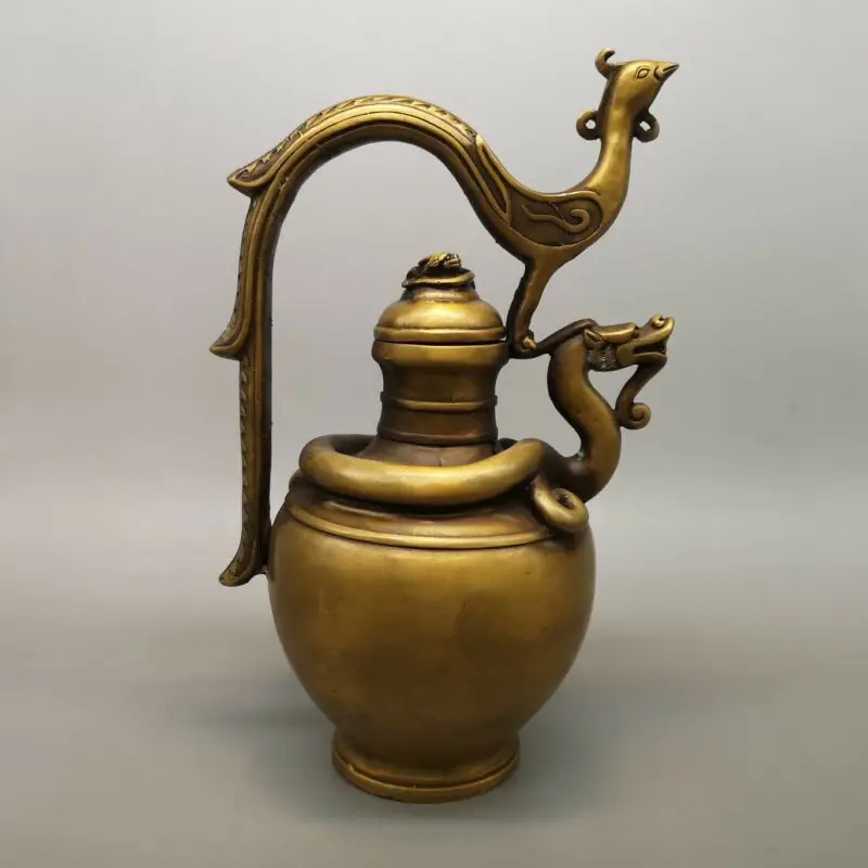 

10" Qianlong Mark Chinese Old Antique Bronze Peacock Incense Burner Statue