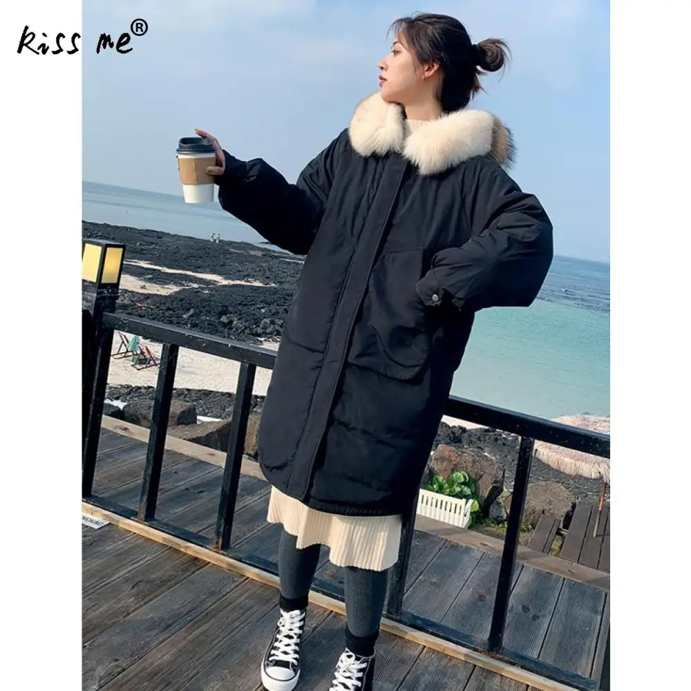 Зимняя женская теплая куртка длинное пальто для кемпинга и походов большой