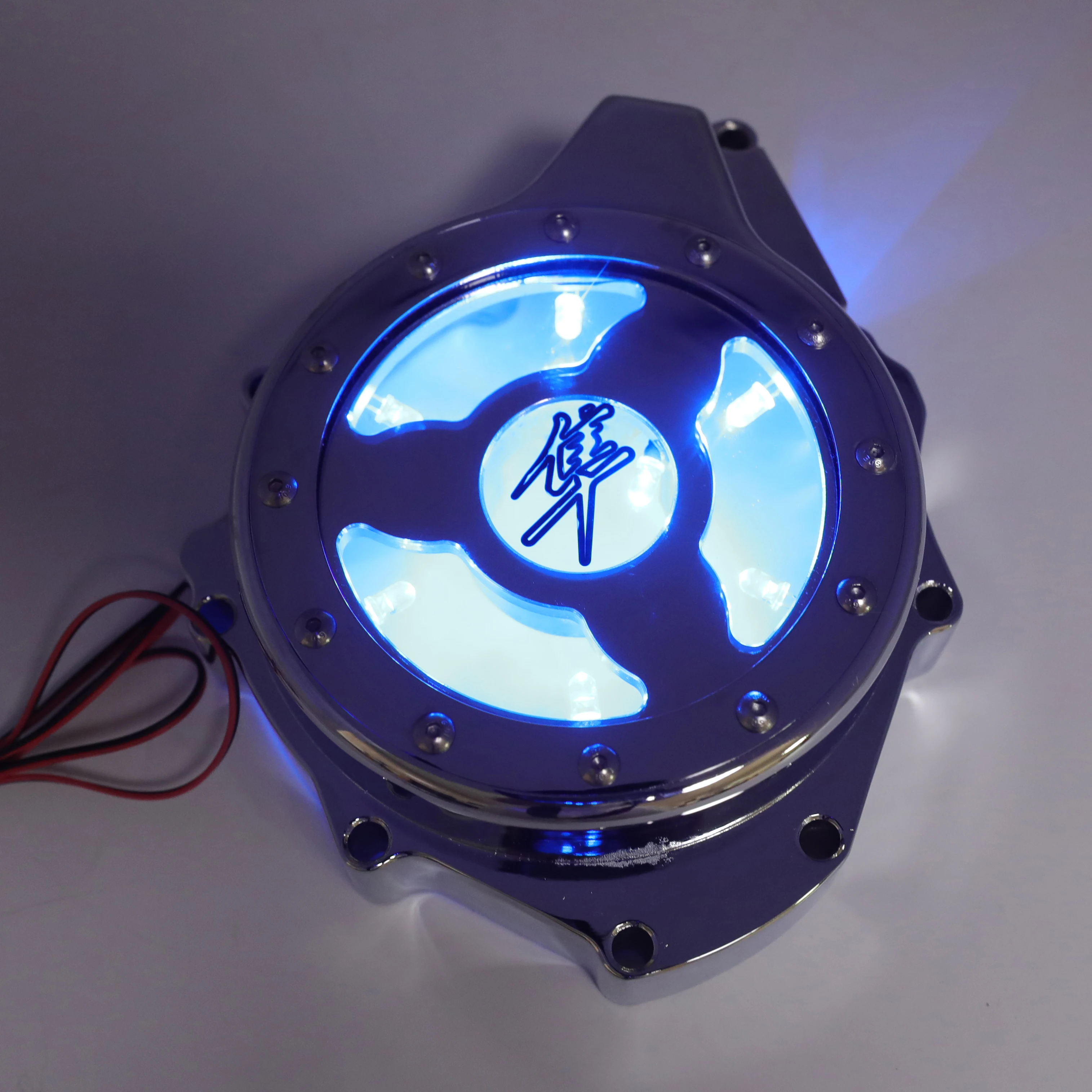 Запчастей мотоцикла синий светодиодный прозрачная двигателя статора Крышка