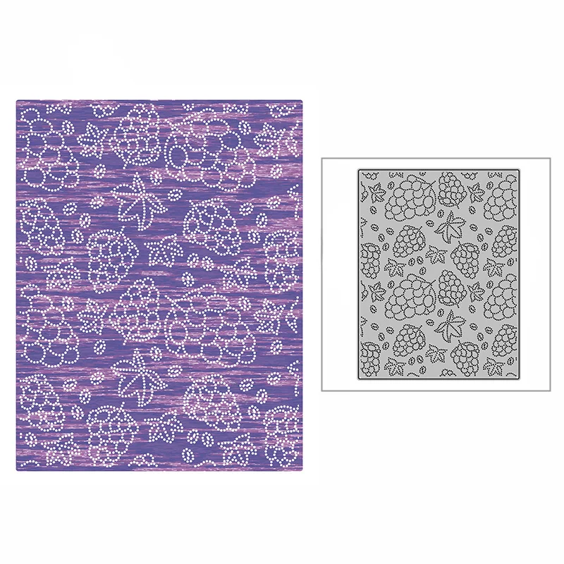 

2021 New Grapes Leaves Dotted Pattern Background Panel Metal Cutting Dies for DIY Craft Making Card and Scrapbooking No Stamps