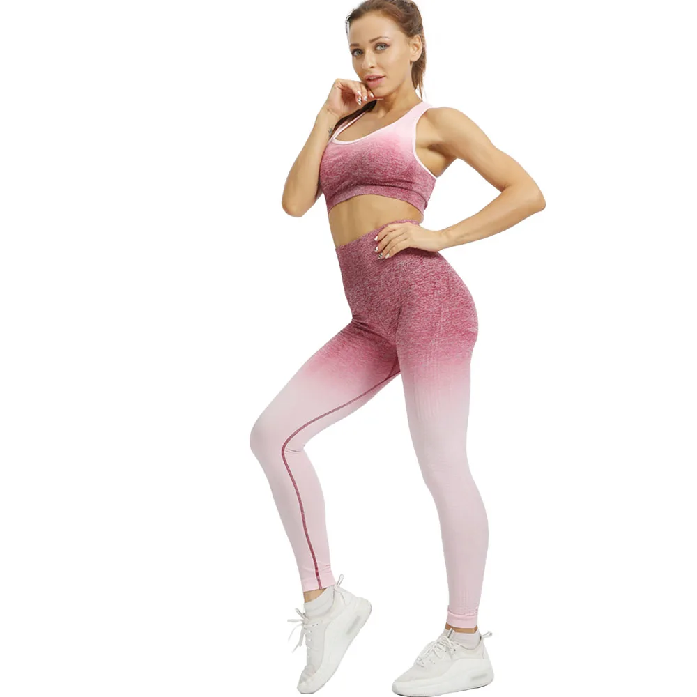 

Yoga Set Women Seamless sports Set Workout Fitness Gym Sportswear yoga bra+sports Leggings running Sports Set