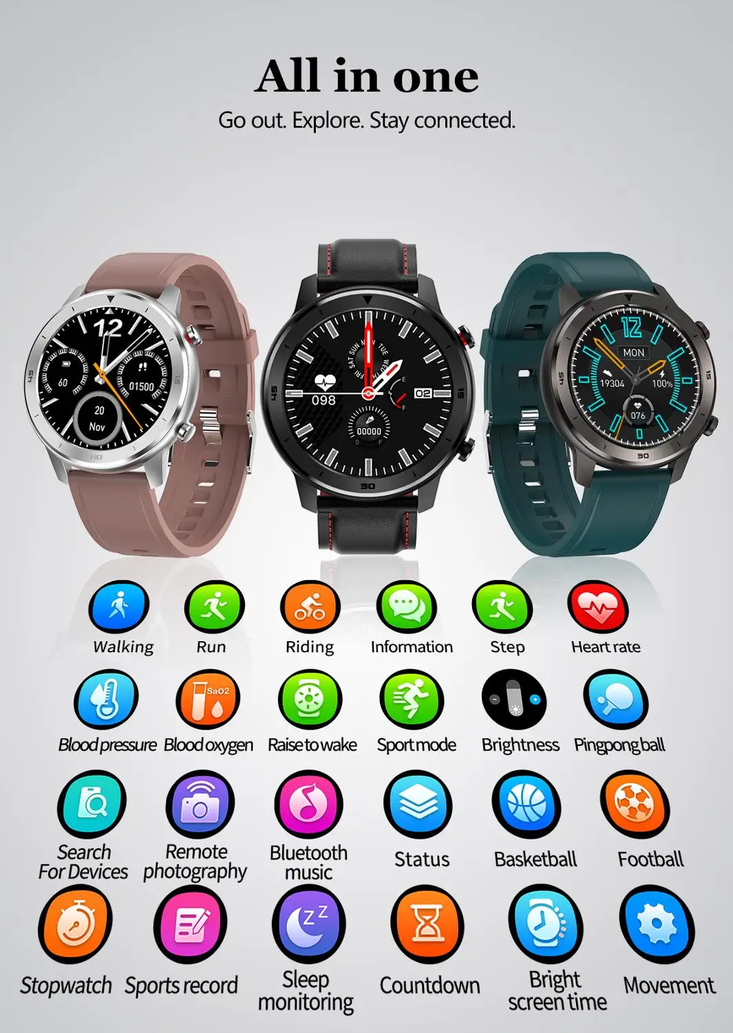 dt78 smart watch men fitness tracker women wearable devices ip68 smartwatch heart rate wristwatch men smart watch pk dt98 l7 l9 free global shipping