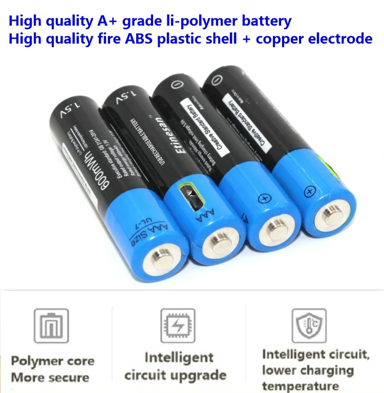 6 шт. etinesan 1 5 V AAA 600mAh литий полимерный ионный аккумулятор для бритв игрушек