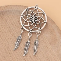 10pcslot tibetan silver dream catcher flower charms pendants for necklace jewelry making accessories