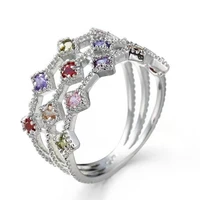 ofertas milangirl fashion colorful oval rectangular zirconia crystal zinc alloy ring for women engagement wedding