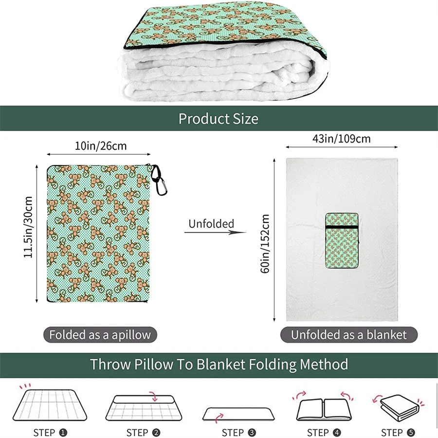 barato Macaco Criança Viagem Travesseiro Cobertor Dois-em-um Mochila Cinta E Compacto Avião Saco Cintura Suporte 60x43 Polegadas