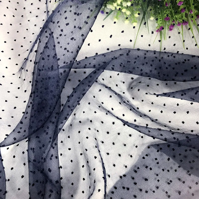 Мягкая сетчатая ткань с вышивкой в горошек 3 м/лот 5 цветов для платья девочек