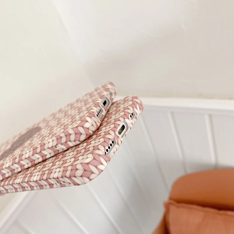 

Knitted love sweater pattern mobile phone case for iPhone11 12Pro Max mini X XR XS XSMax 8 7PluS anti-drop protective back cover
